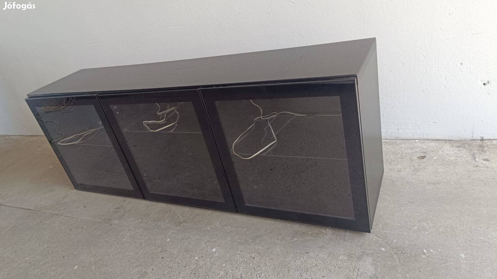 Különleges Fekete vitrines szekrény LED-es - 180cm