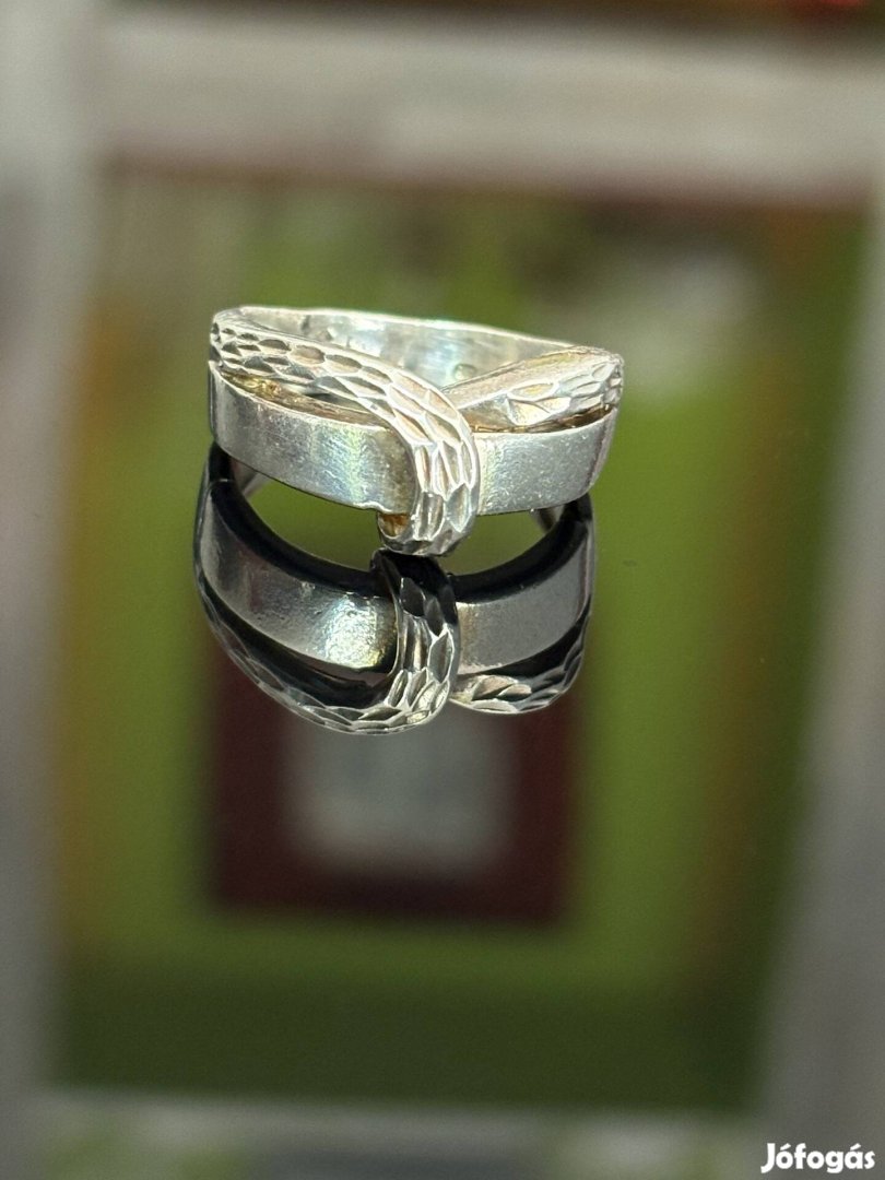 Különleges, Art-deco stílusú ezüst gyűrű