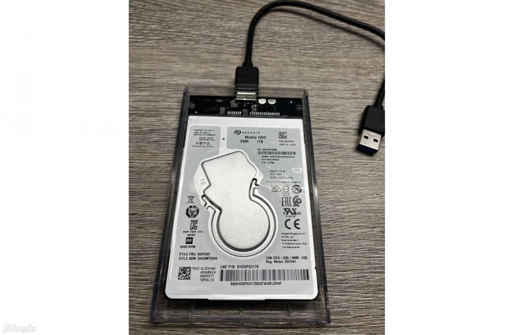 Külső HDD átlátszó tokban, 1TB