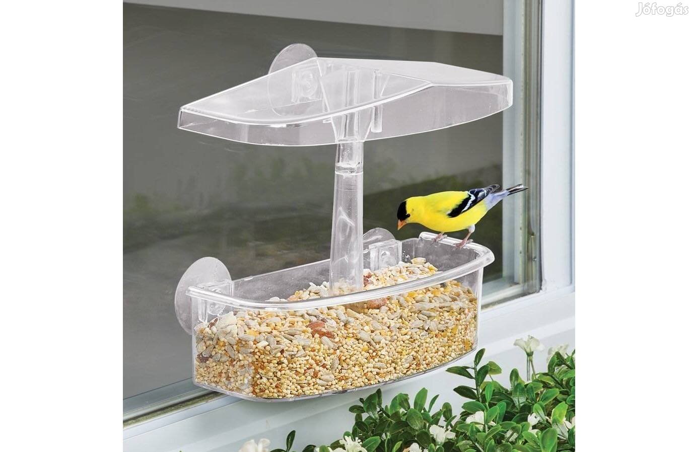 Kültéri Műanyag kerti madáretető 500ml űrtartalom