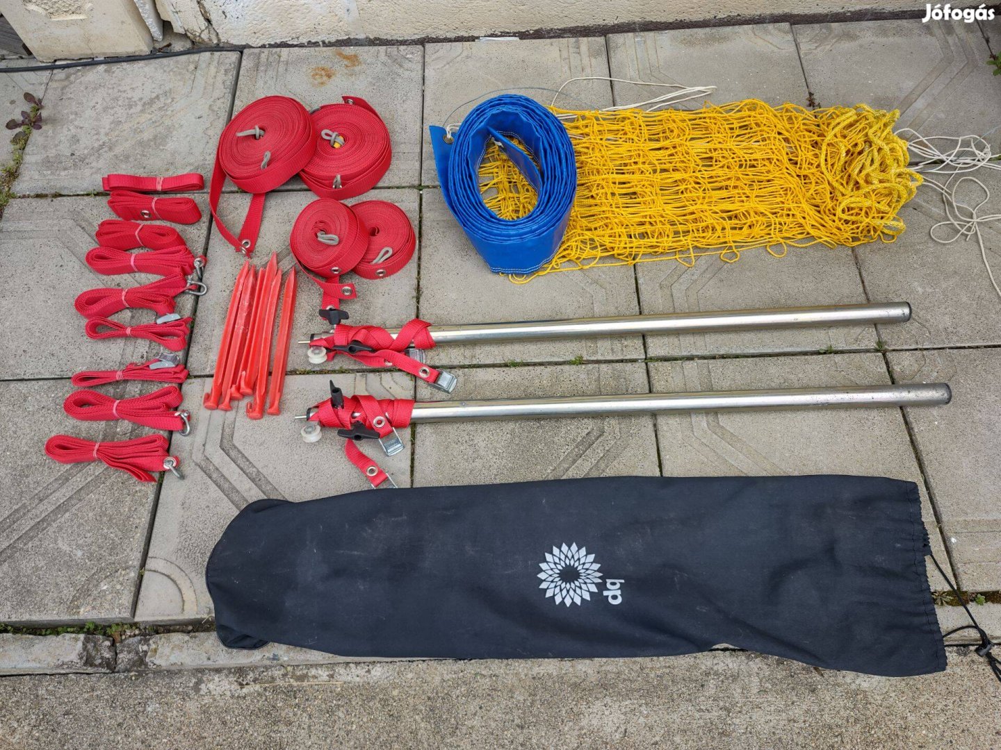 Kültéri Röplabda háló teljes szett teljesen újszerű