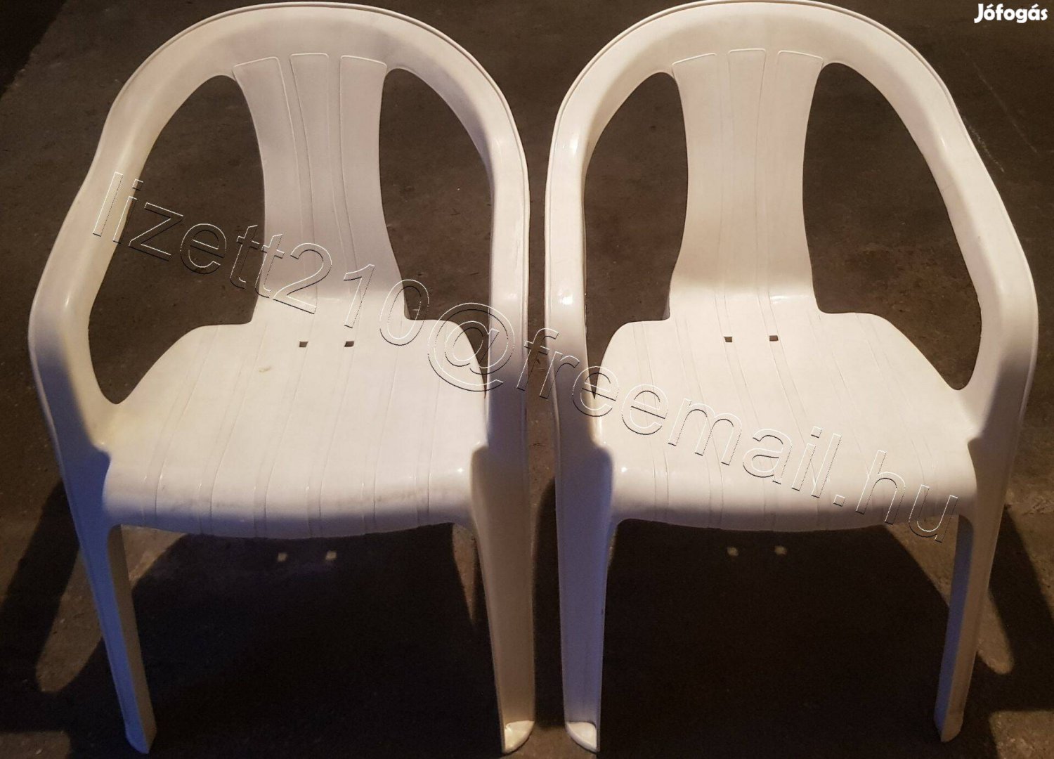 Kültéri kerti műanyag szék fehér 2 db egyben