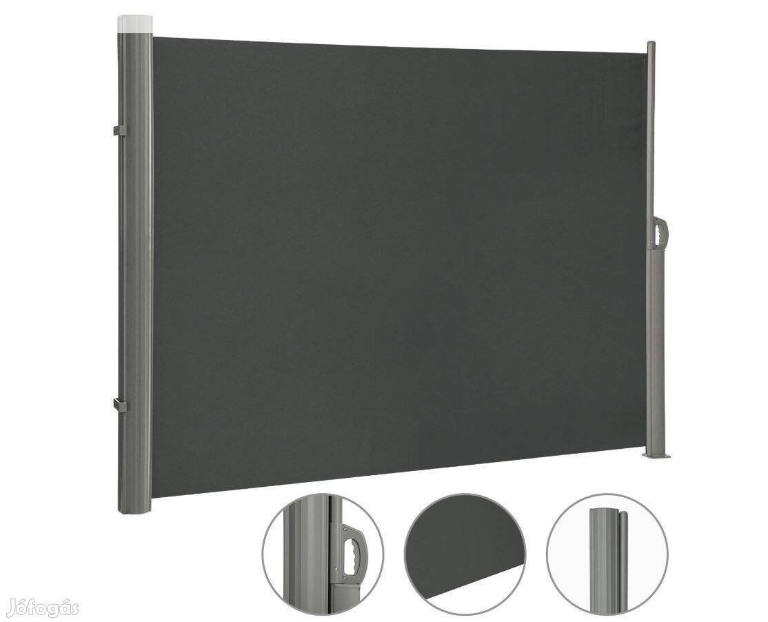 Kültéri kihúzható szélfogó, térelválasztó160400 cm, antracit