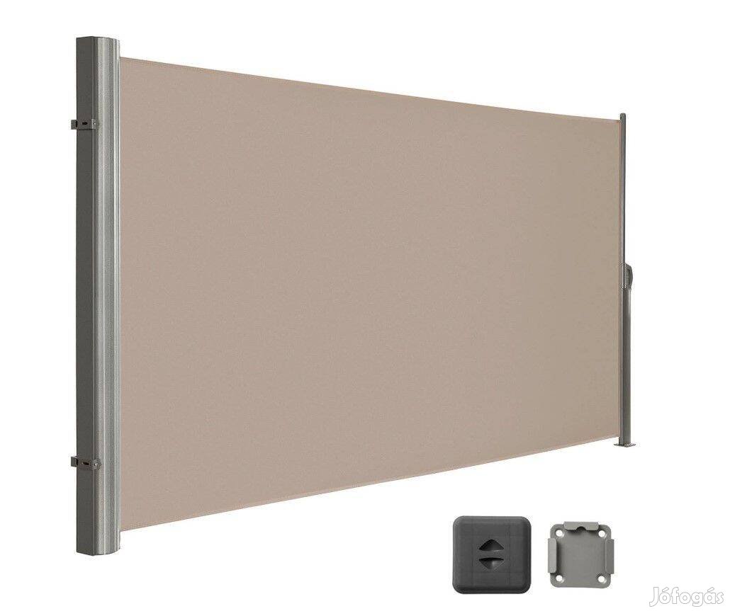 Kültéri kihúzható szélfogó, térelválasztó180400 cm,taupe