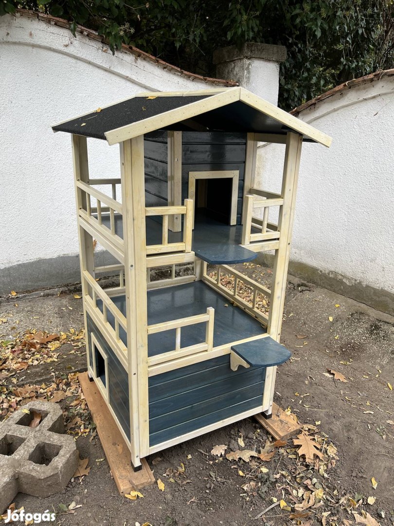 Kültéri macska cica kisállat ház, újszerű