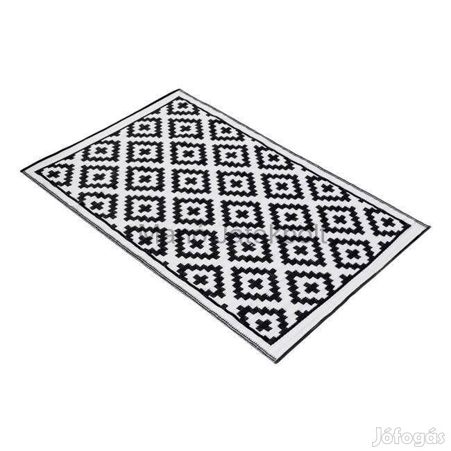 Kültéri szőnyeg fekete fehér 180x120 cm