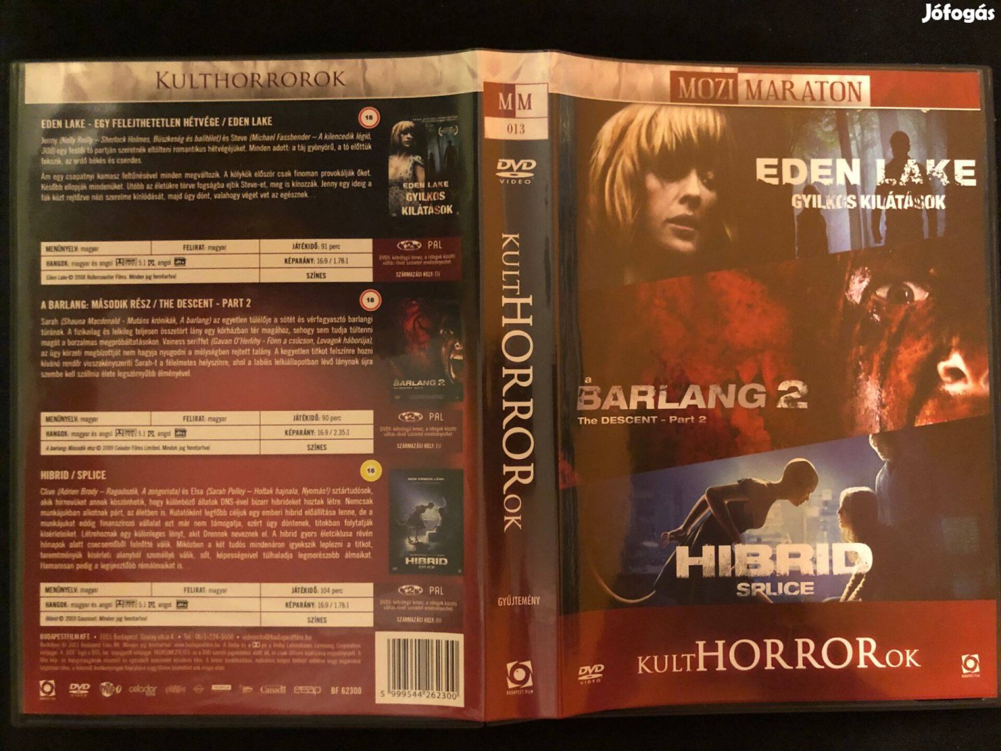Kulthorrorok Eden Lake Gyilkos kilátások + A barlang 2. + Hibrid DVD
