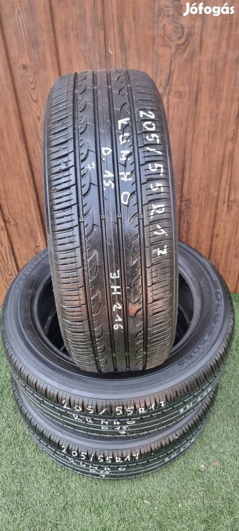 Kumho 205/55 R17 7mm 2015-ös Nyári Gumiabroncs 3db #216