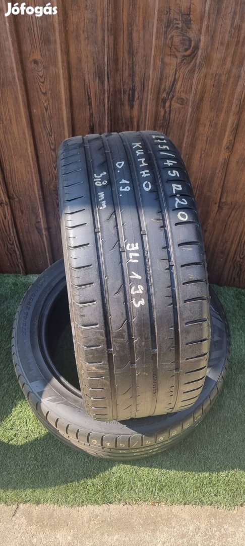 Kumho 275/45 R20 ~4mm 2019-es Nyári Gumiabroncs 2db #193