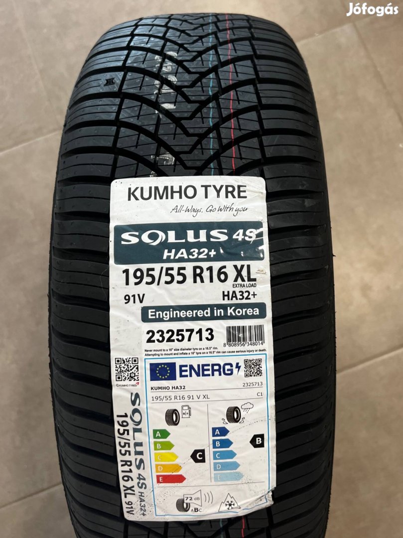 Kumho Solus négyévszakos gumi 195/55 R16