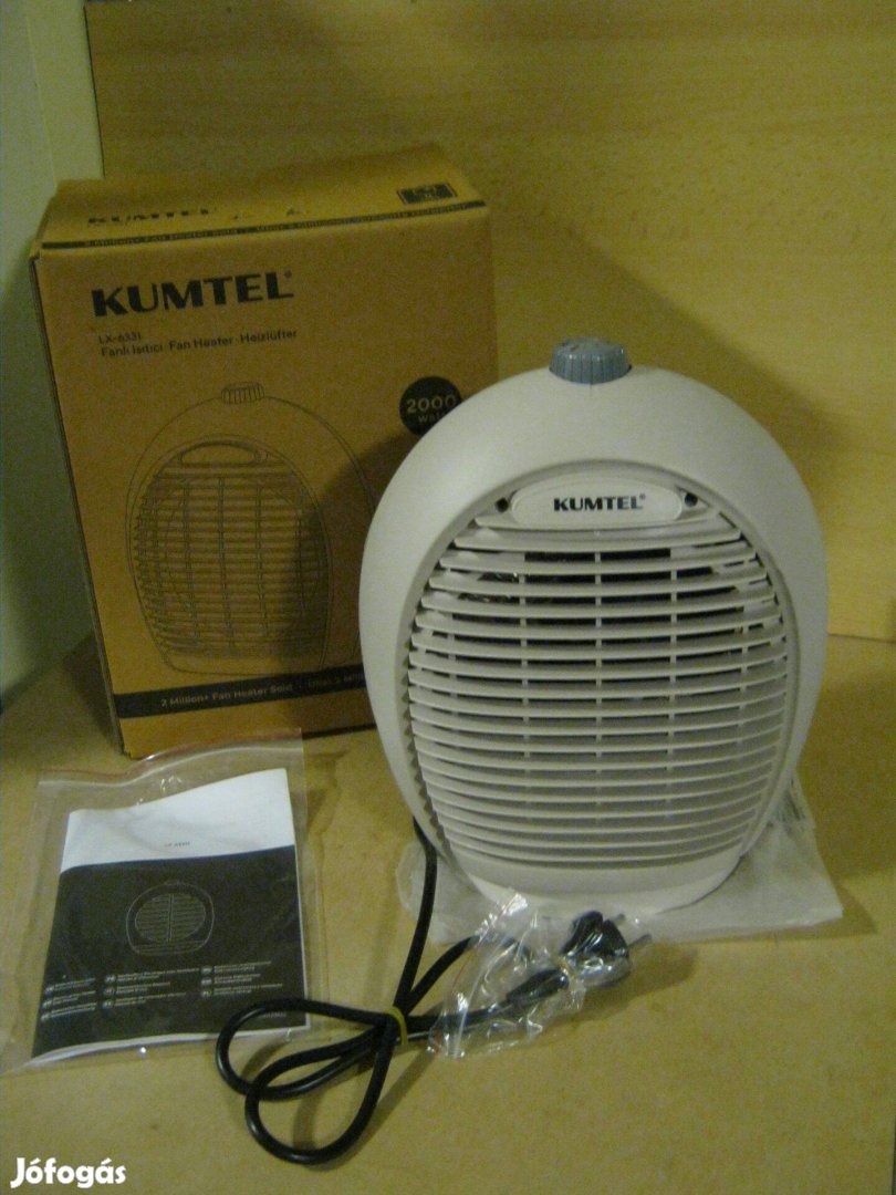 Kumtel Lx-6331 bézs, 2000 W, Hordozhatóventillátoros hősugárzó, jótáll