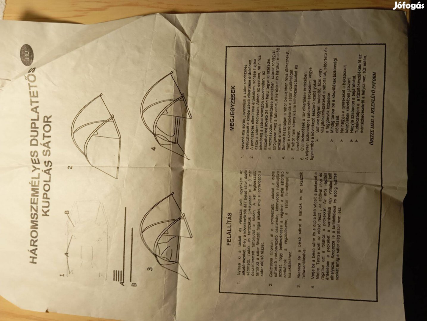 Kupolás sátor 3 személyes