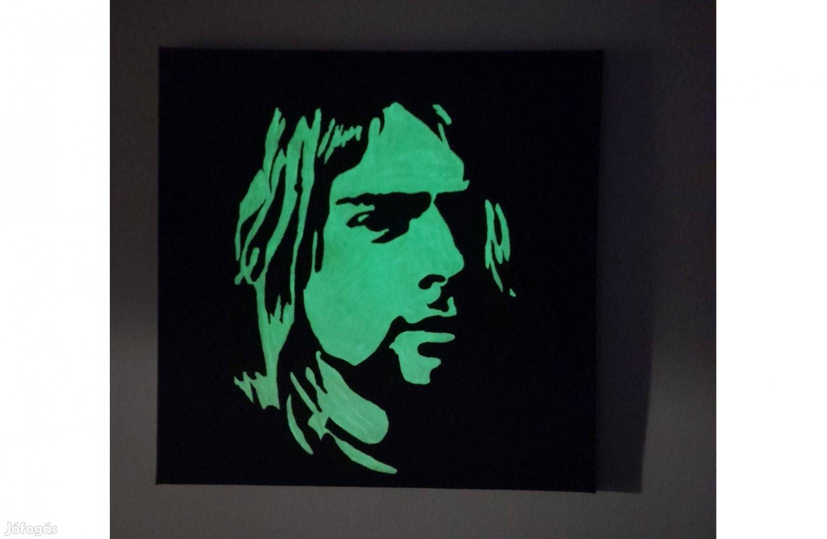 Kurt Cobain után-világító akril portré