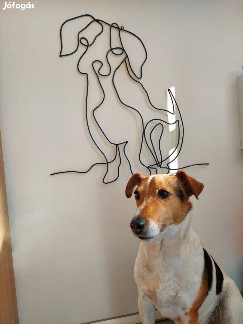 Kutya alakú fém fali dekoráció (48,5x48cm)