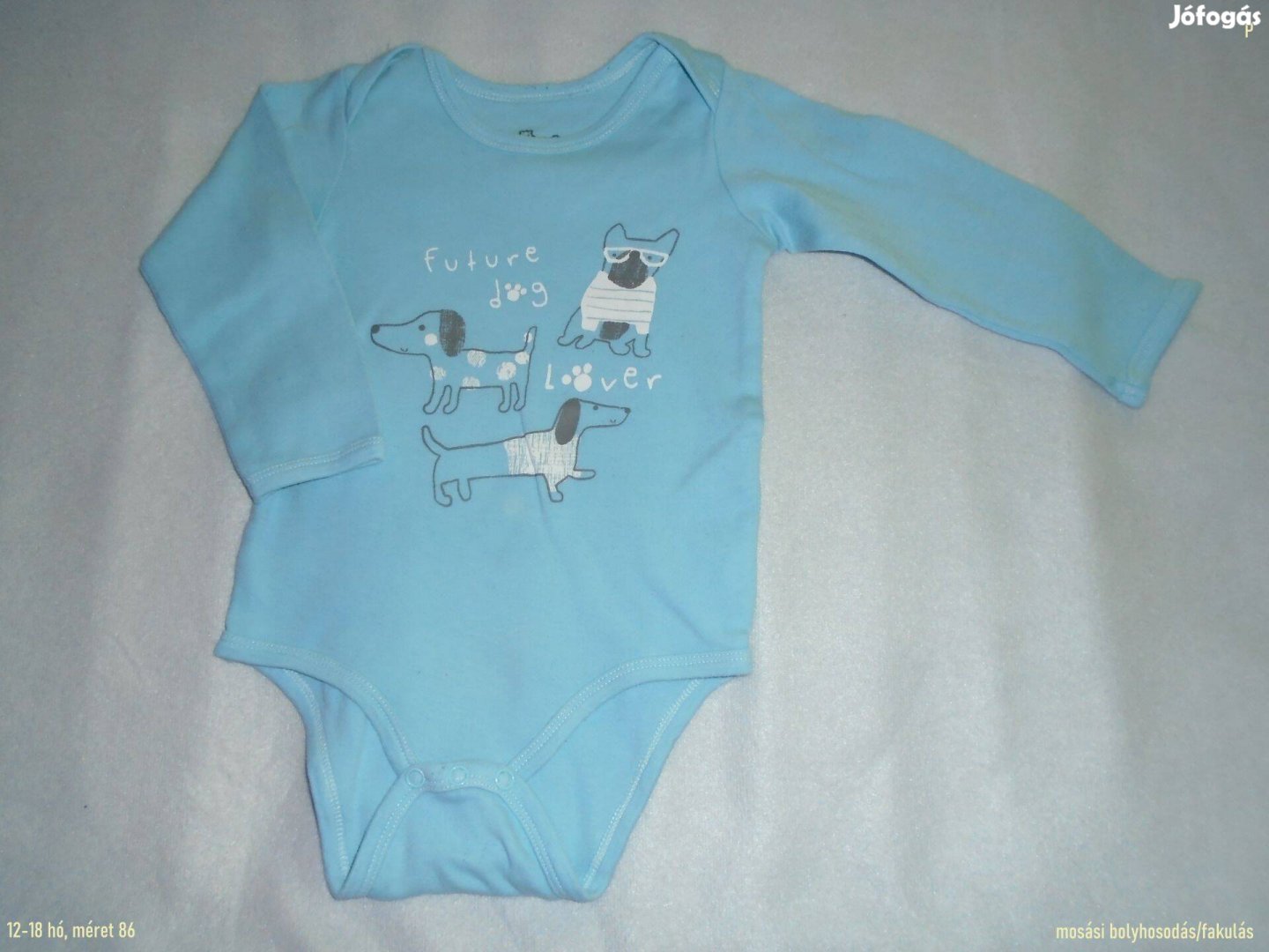 Kutya mintás hosszú ujjú body 12-18 hó méret 86