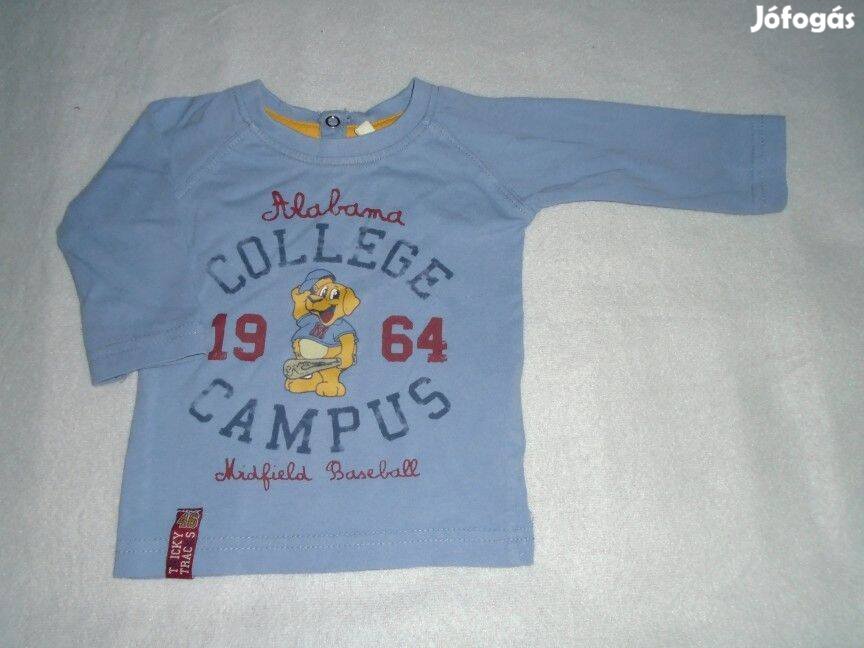 Kutya mintás kék hosszú ujjú felső 3-6 hó méret 68