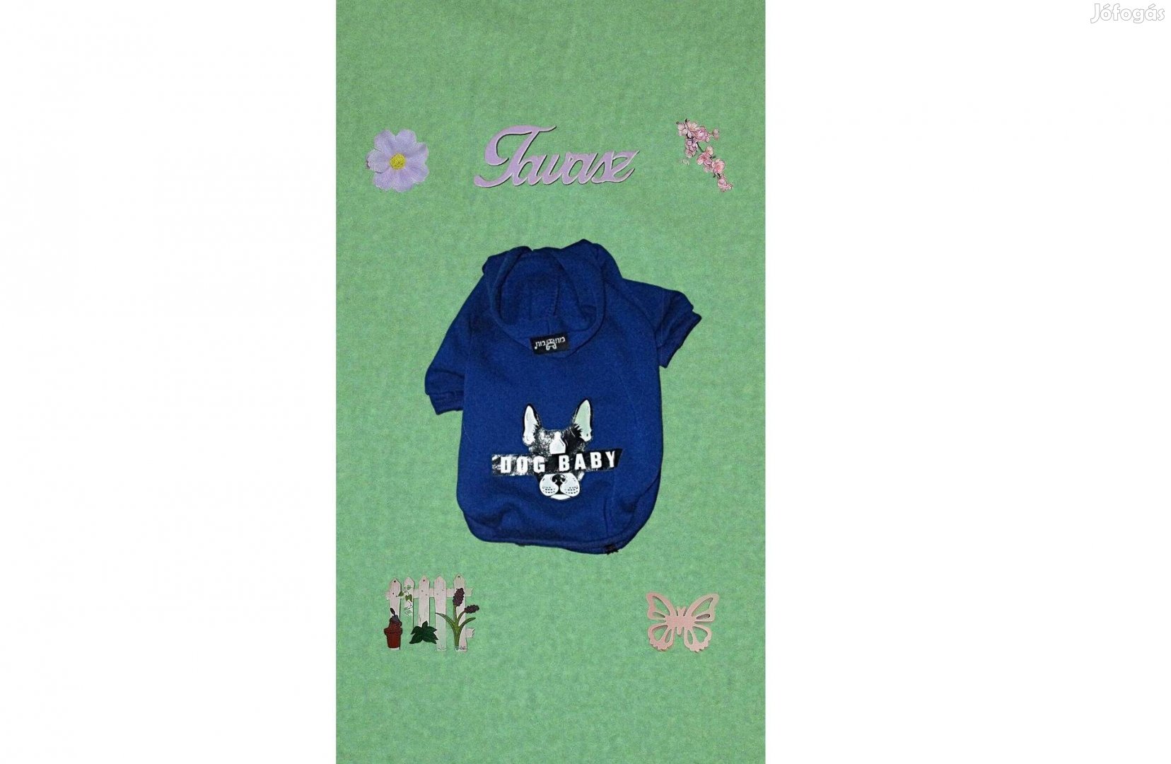 Kutyafelszerelés kutyaruha ruha pulóver pulcsi mintás kék világoskék c