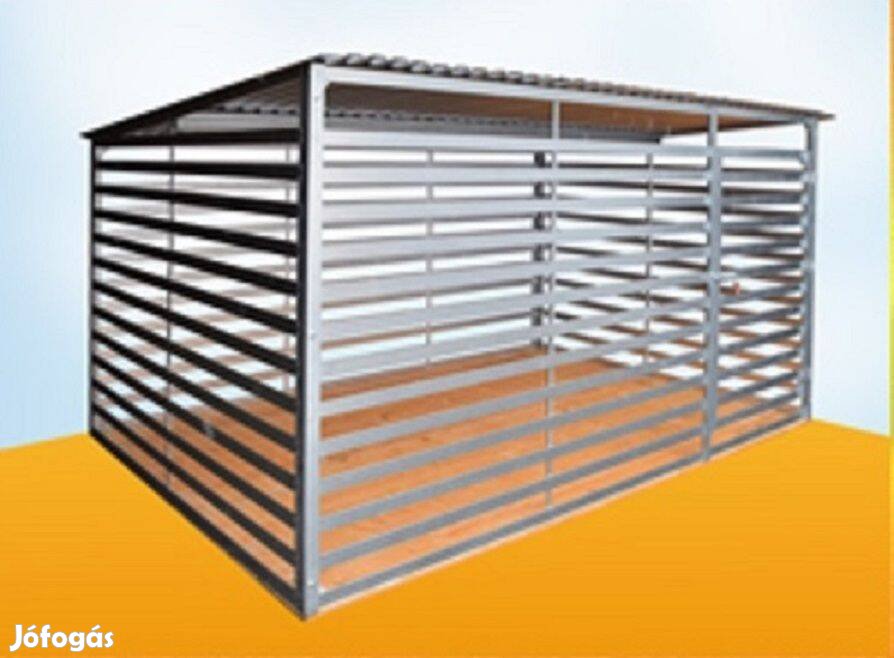 Kutyakennel Borys, 3x2 , 50x10 fém színű, horganyzott