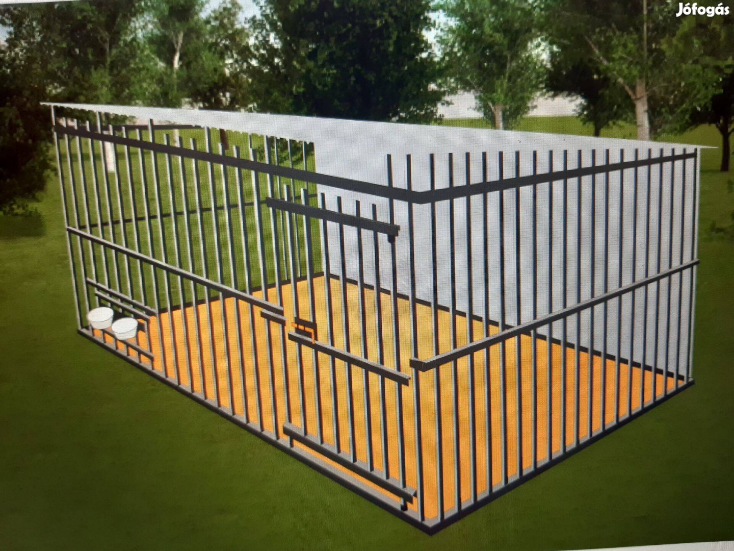 Kutyakennel KL Tervezhető, 2 x 2 m/20 /fekete csőprofilból, országos i