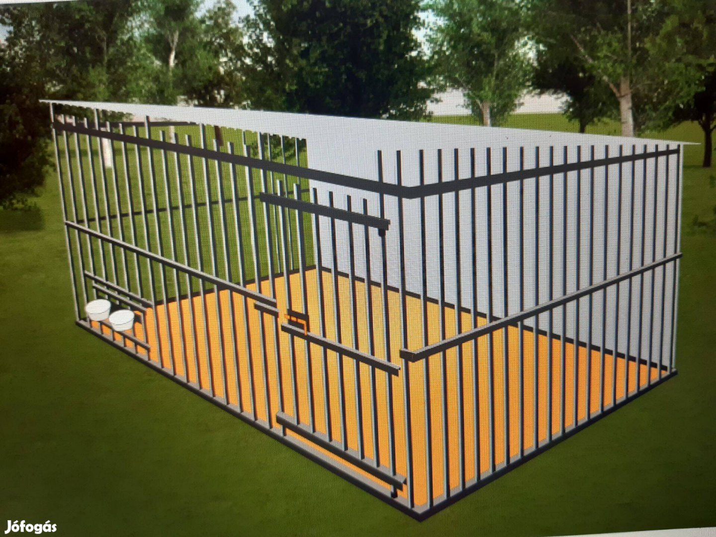 Kutyakennel KL Tervezhető, 2x2 m, DF fekete 22mm cső szelvényből. ingy