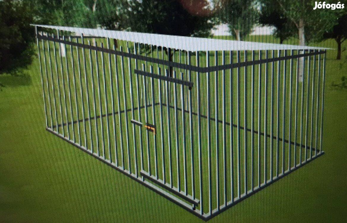 Kutyakennel KL Tervezhető, 4 x 3 m16 fekete hegesztett