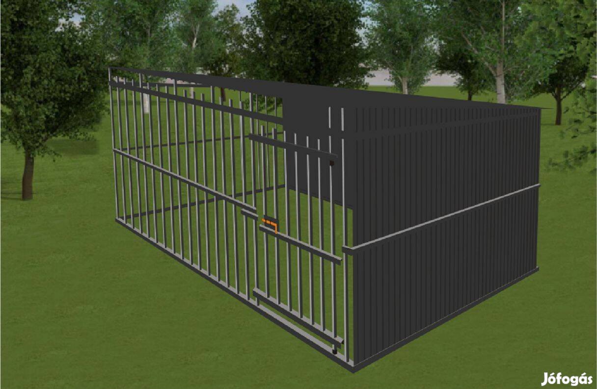Kutyakennel Kl prémium T, 3 x 2 m/F fekete H/ J fed. 20Z fekete, orszá