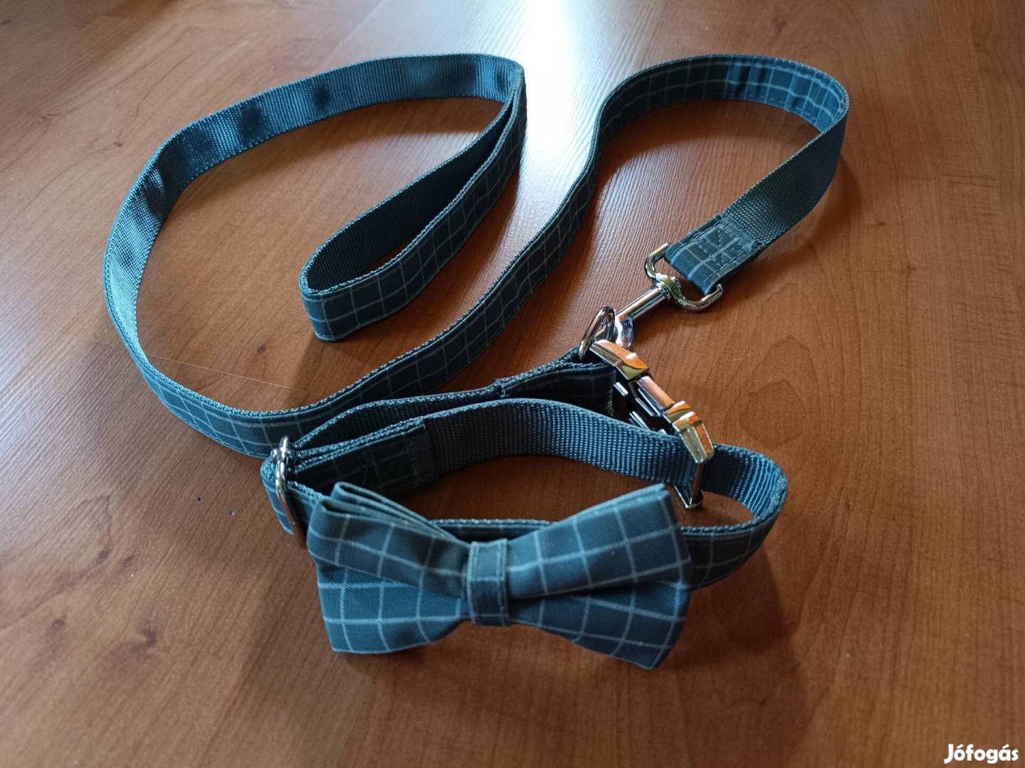 Kutyáknak elegáns új póráz nyakörv és csokor nyakkendő szett