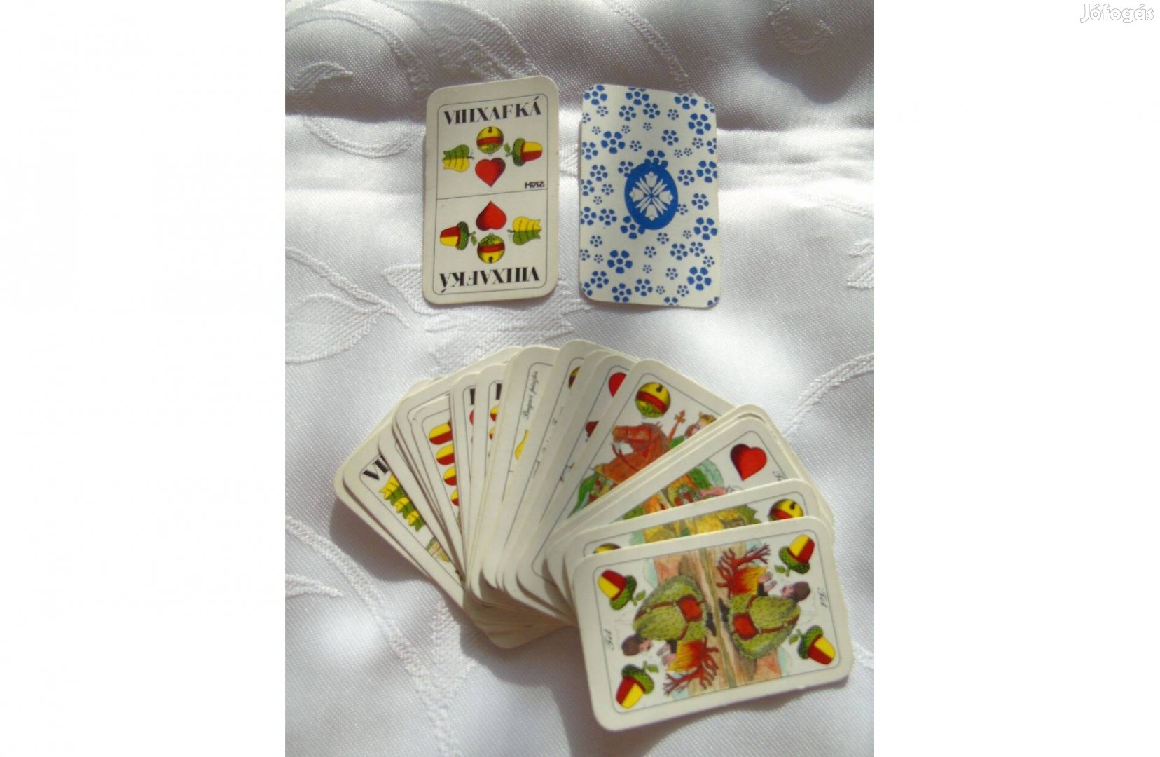 Kvíz Kisméretű Magyar Kártya kék virágos hátlappal