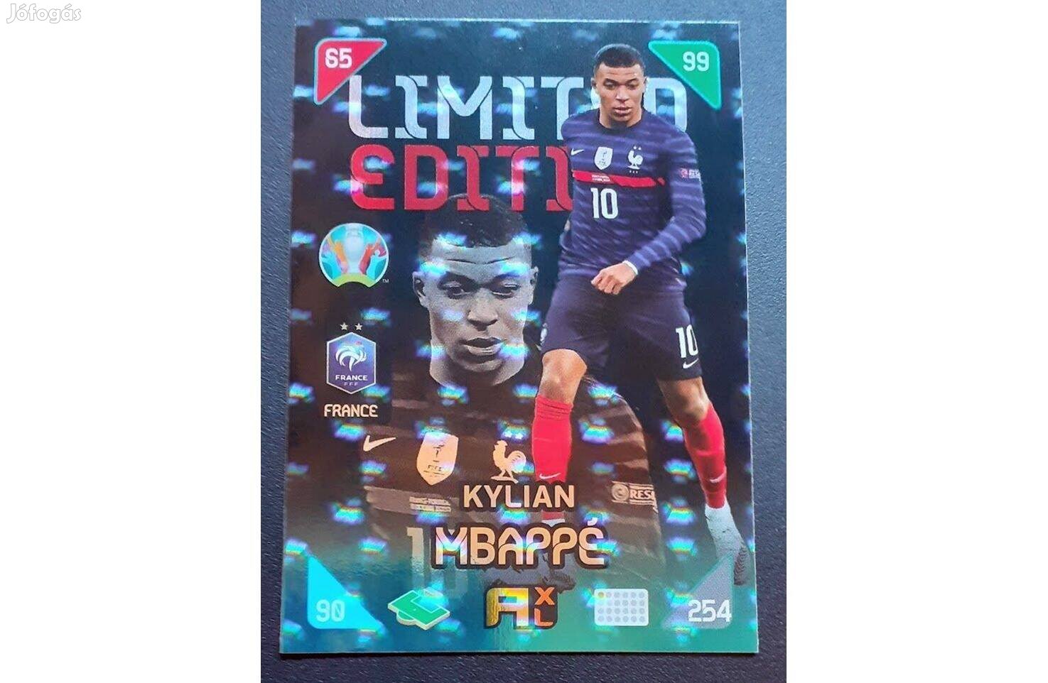 Kylian Mbappé Franciaország Limited Edition focis kártya Kick off 2021