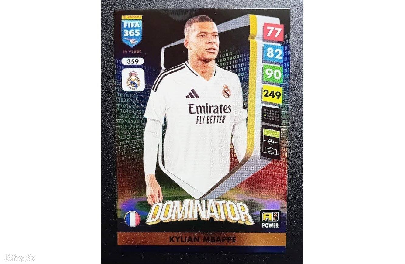 Kylian Mbappé PSG Dominator focis kártya Panini FIFA 365 2025