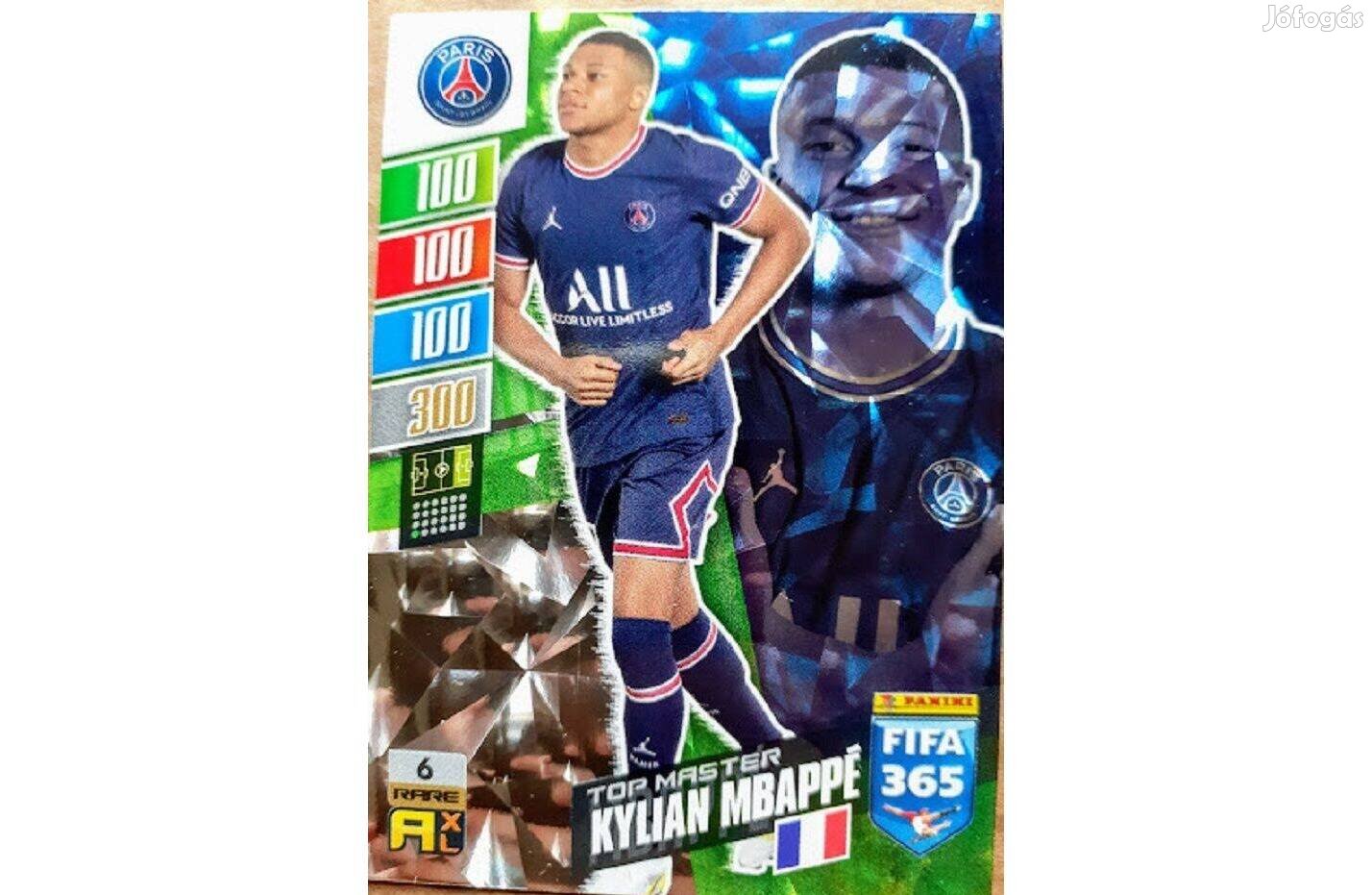 Kylian Mbappé PSG Rare Top Master focis kártya Panini FIFA 2022