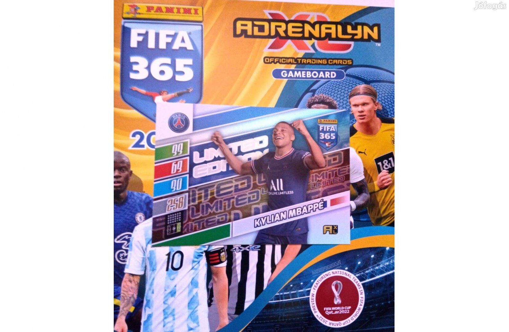 Kylian Mbappé Panini Fifa 365 2022 XXL Limited focis kártya