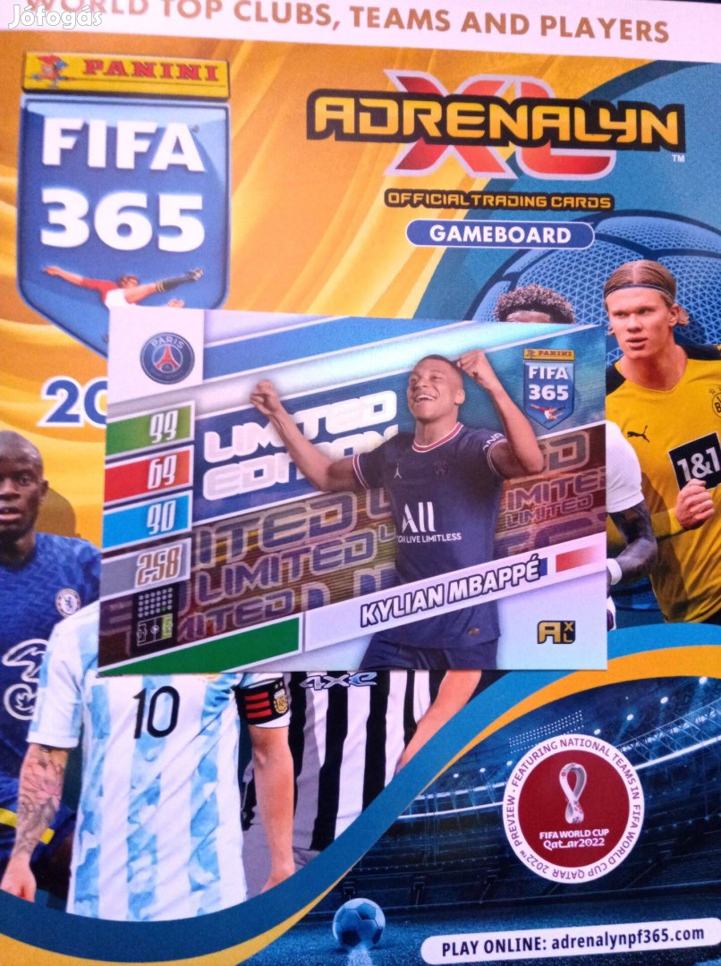 Kylian Mbappé (PSG) Panini Fifa 365 2022 XXL Limited kártya