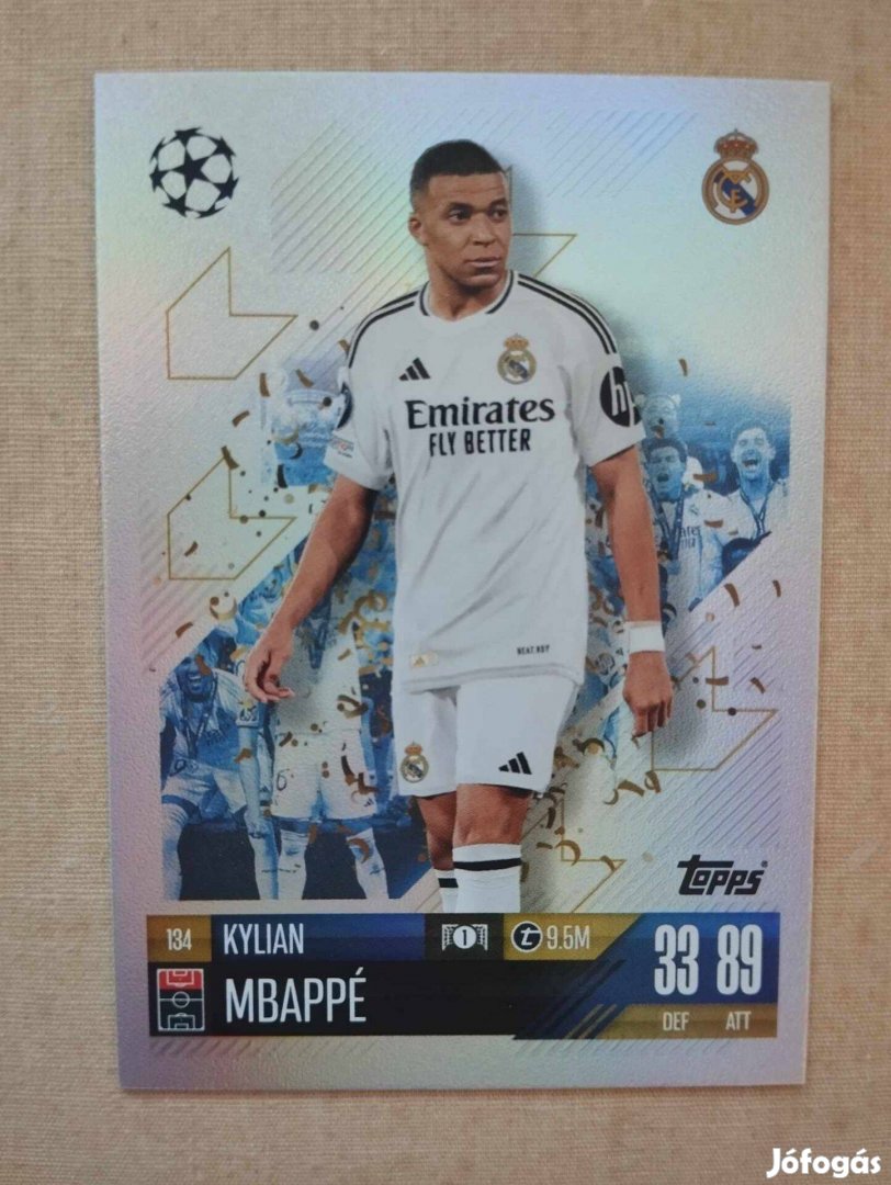 Kylian Mbappé (Real Madrid) Match Attax Bajnokok Ligája 2024/25 kártya