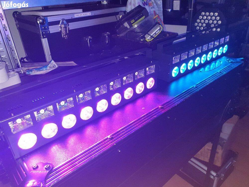 LED BAR + 9 DB UV+ Strobe disco fény DMX auto hangvezérelt üzzemód!