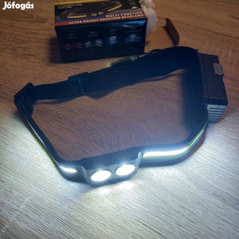 LED Fejlámpa hatalmas fényerő cob futás horgász stb. mozgásérzékelős