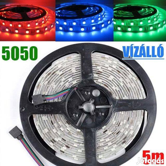 LED Szalag - Vízálló ! RGB 5050 120°- 60LED/m! 5m