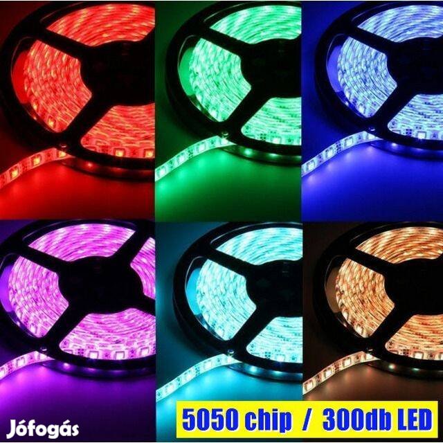 LED Szalag - Vízálló ! RGB 5050 120°- 60LED/m! 5m (0902)