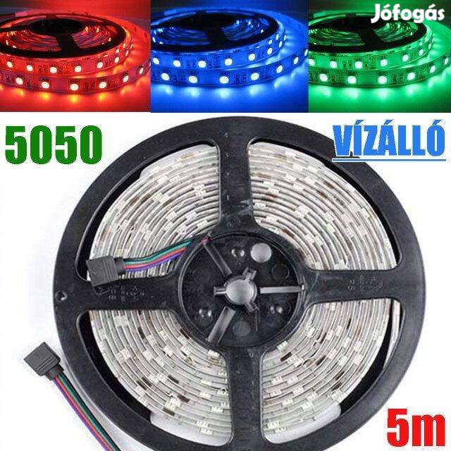LED Szalag - Vízálló ! RGB 5050 120°- 60LED/m! 5m _