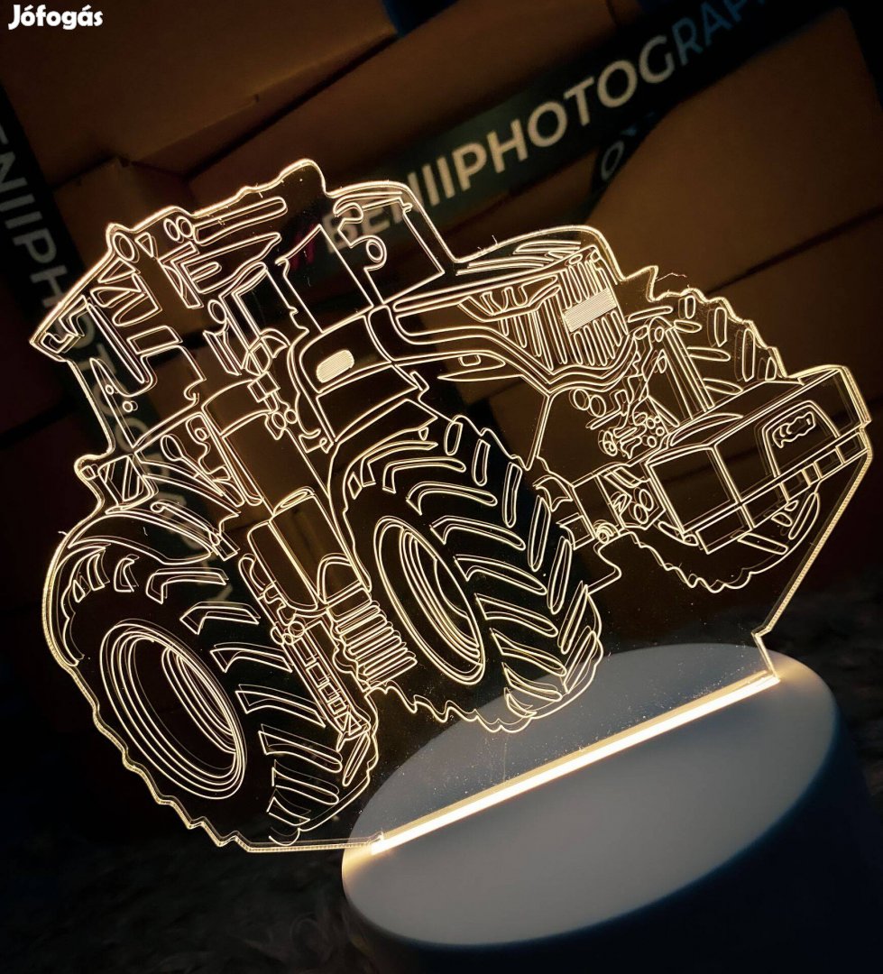 LED Traktor dekoráció USB