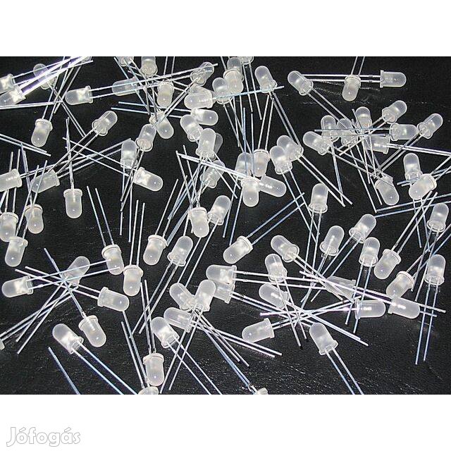 LED - 100db Fehér LED, átmérő: 5mm