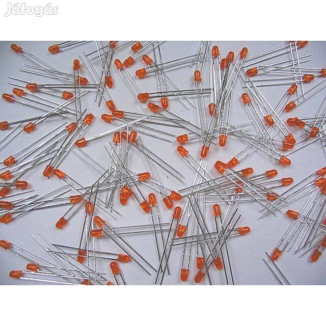 LED - 100db Narancs LED, átmérő 3mm _