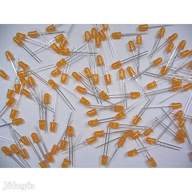 LED - 100db Narancs LED, átmérő: 5mm