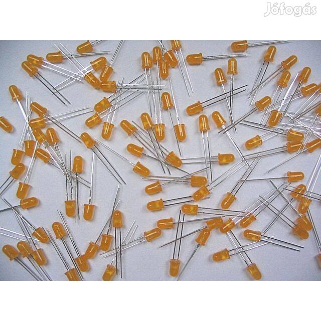 LED - 100db Narancs LED, átmérő 5mm _