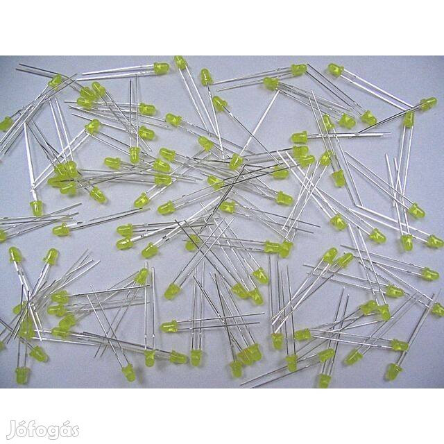 LED - 100db Sárga LED, átmérő: 3mm