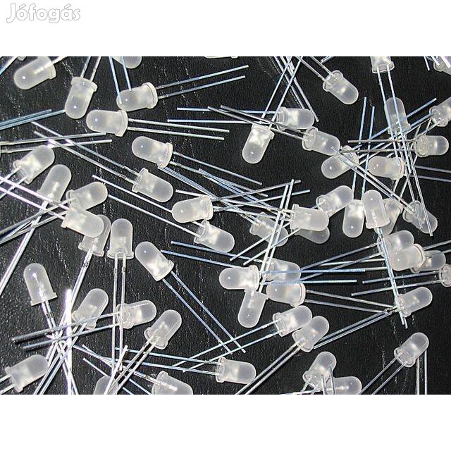 LED - 50db Meleg Fehér LED, átmérő: 5mm _