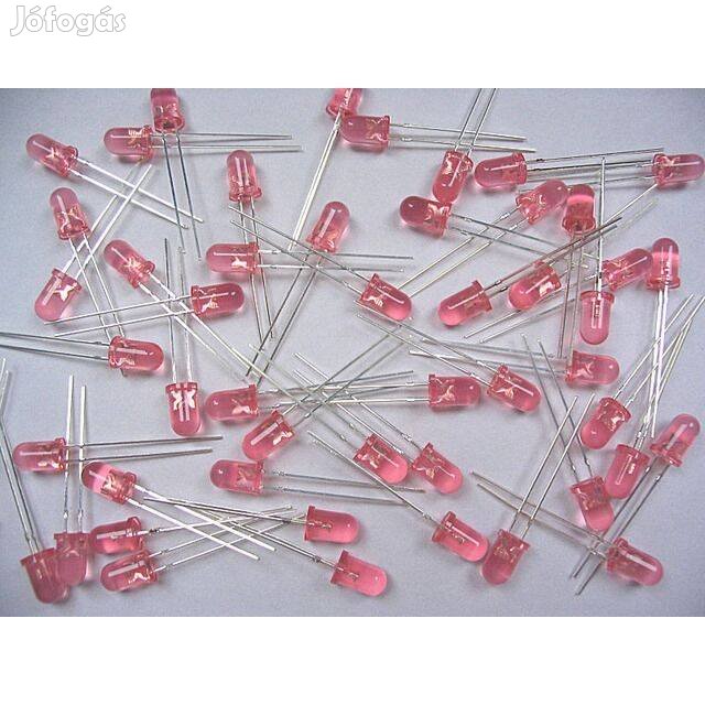 LED - 50db Rózsaszín LED, átmérő: 5mm