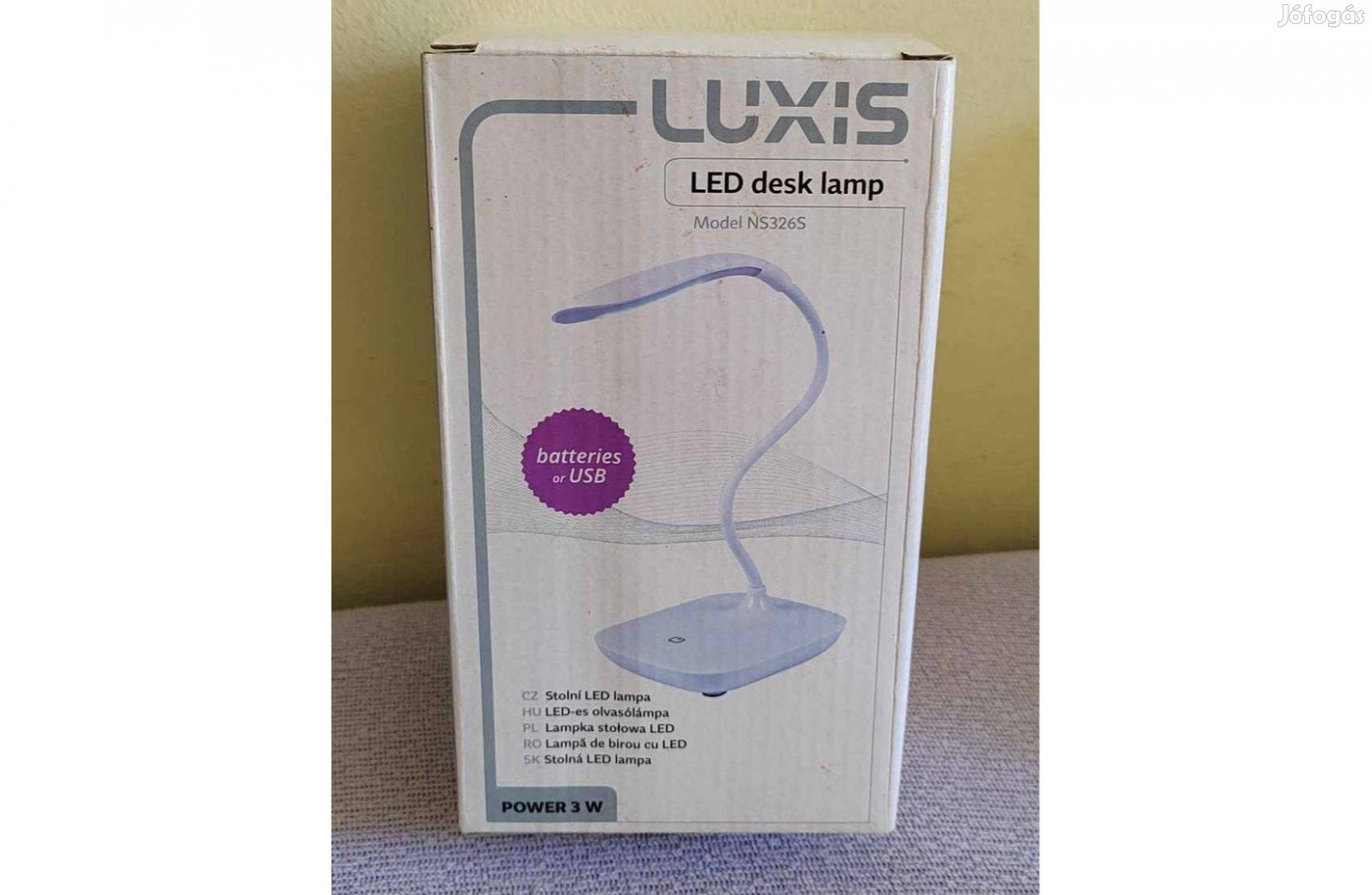 LED asztali lámpa (elem+usb) - dobozában - sosem használt