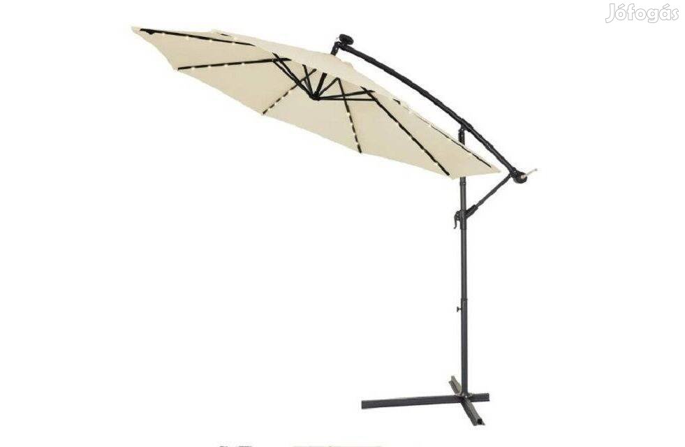 LED-es függő napernyő, 330 cm, krém,Kingsleeve ,Új