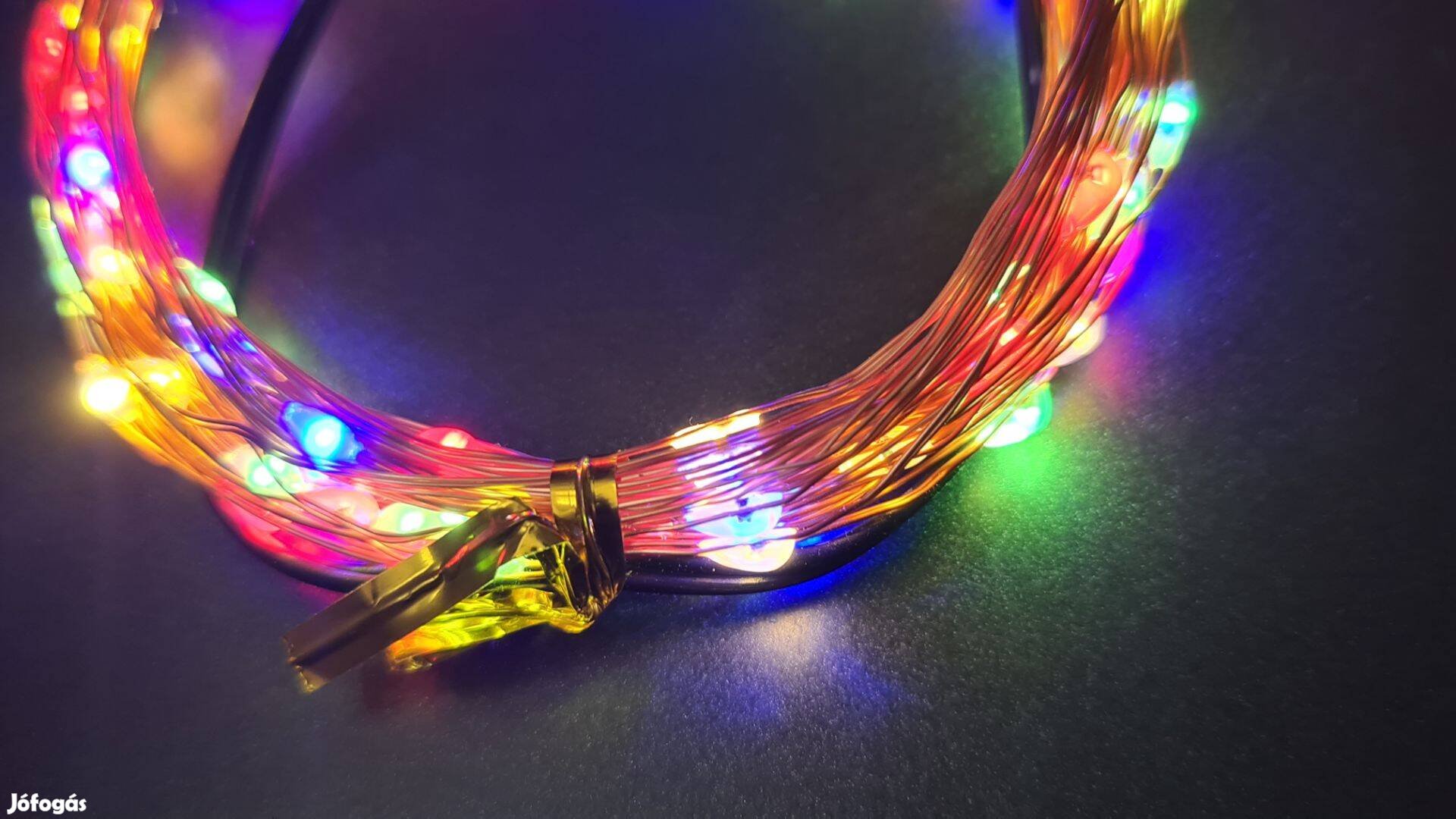 LED karácsonyi izzó égő RGB USB hangulatfény 10m 100LED